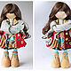 Кукла текстильная. Осень. Фрэнка. Интерьерная кукла. Warianta_dolls. Авторские куклы. Ярмарка Мастеров.  Фото №6