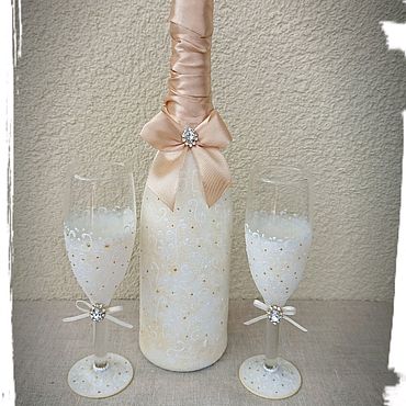 Свадебные бутылки в осеннем стиле