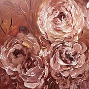 Картины и панно handmade. Livemaster - original item Oil painting of a rose on a brown background. Handmade.