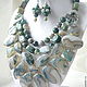 Order Necklace 3 strands and Earrings - MOSS AGATE beads. Dorida's Gems (Dorida-s-gems). Livemaster. . Jewelry Sets Фото №3