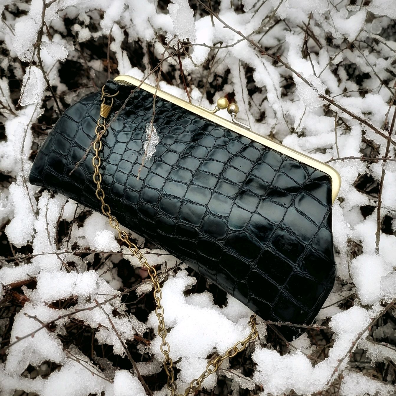 Мини сумочка (кошелек / клатч)  из натуральной кожи  на цепочке, Классическая сумка, Москва,  Фото №1