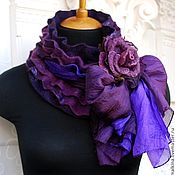 Валяный войлочный шарф-бактус "Осенние сказки"