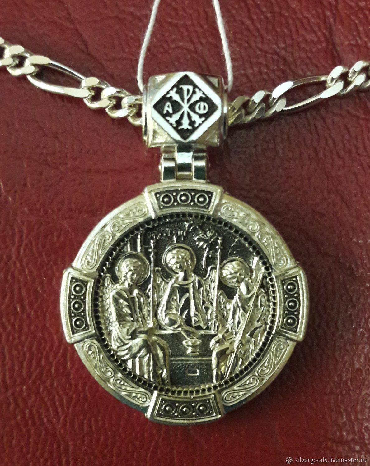 Серебряный православный образок «Святая Троица», Подвеска, Москва,  Фото №1